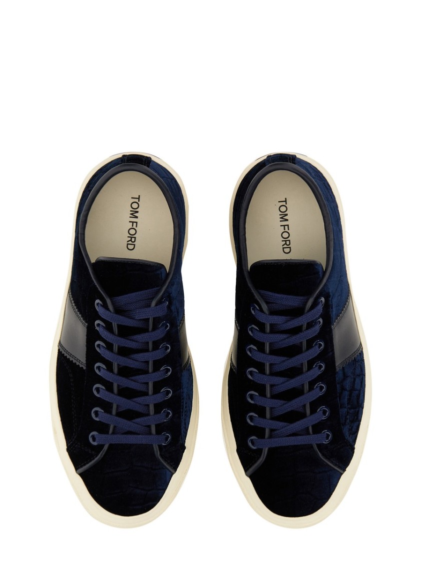 Tom Ford Logo-print Low-top Sneakers In Blue