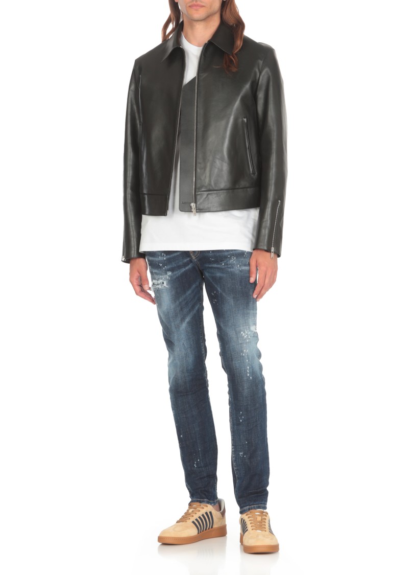 Dsquared2 Slim-fit Distressed Blue Jeans With Five-pocket Design In Blue