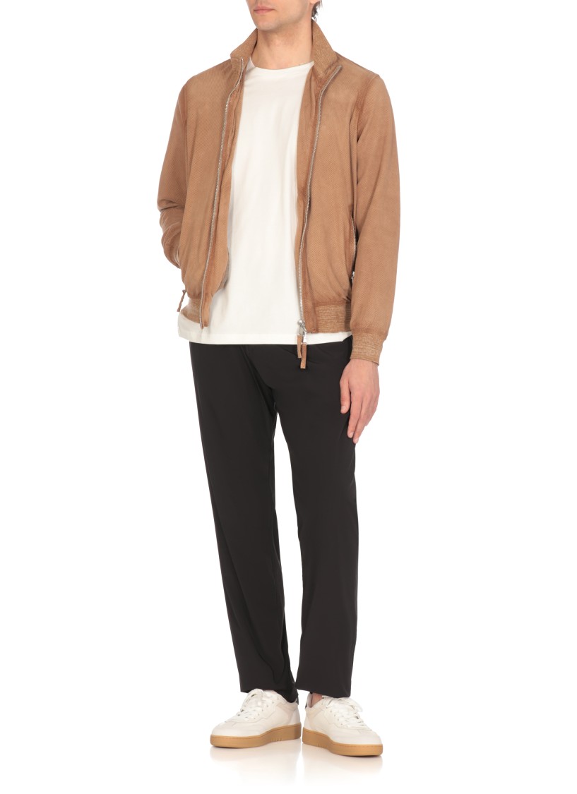 Shop The Jack Leathers Beige Quentin Perfo Leather Jacket