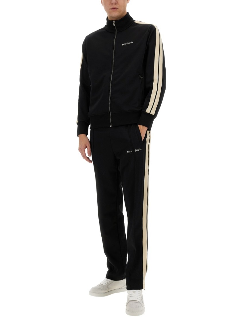 Shop Palm Angels Track Jacket With Zipper In Black