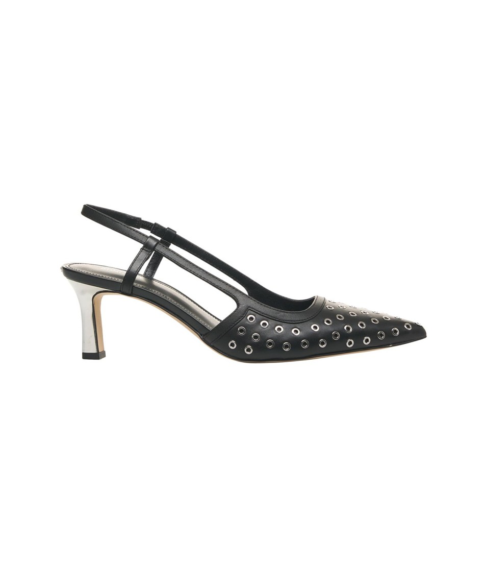 Shop Michael Kors Black Alora' Mid Slings With Studs