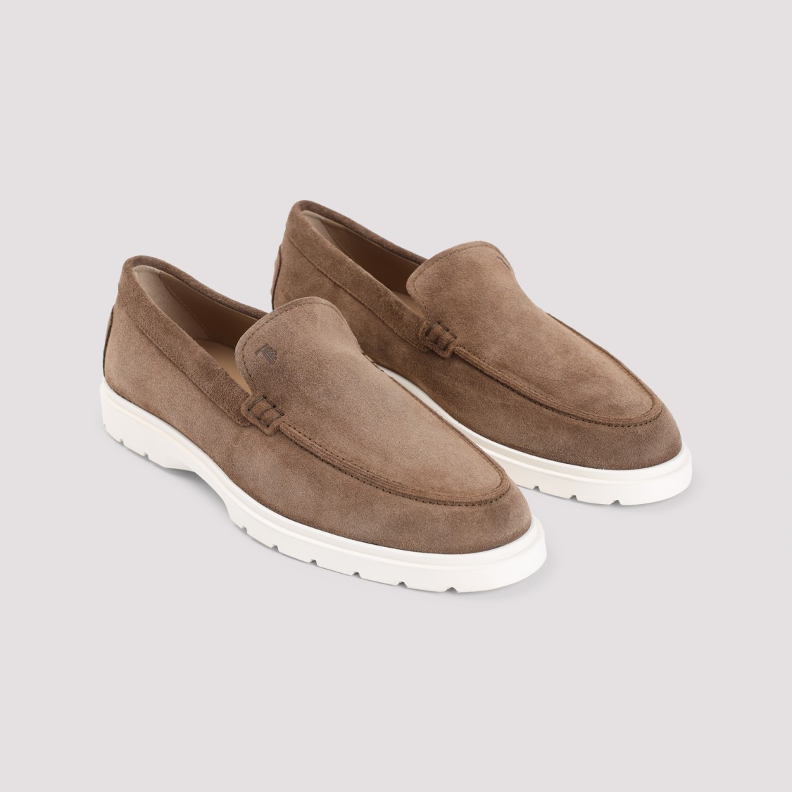 Tod's Chunky Rubber Sole Round Toe Loafers In Brown