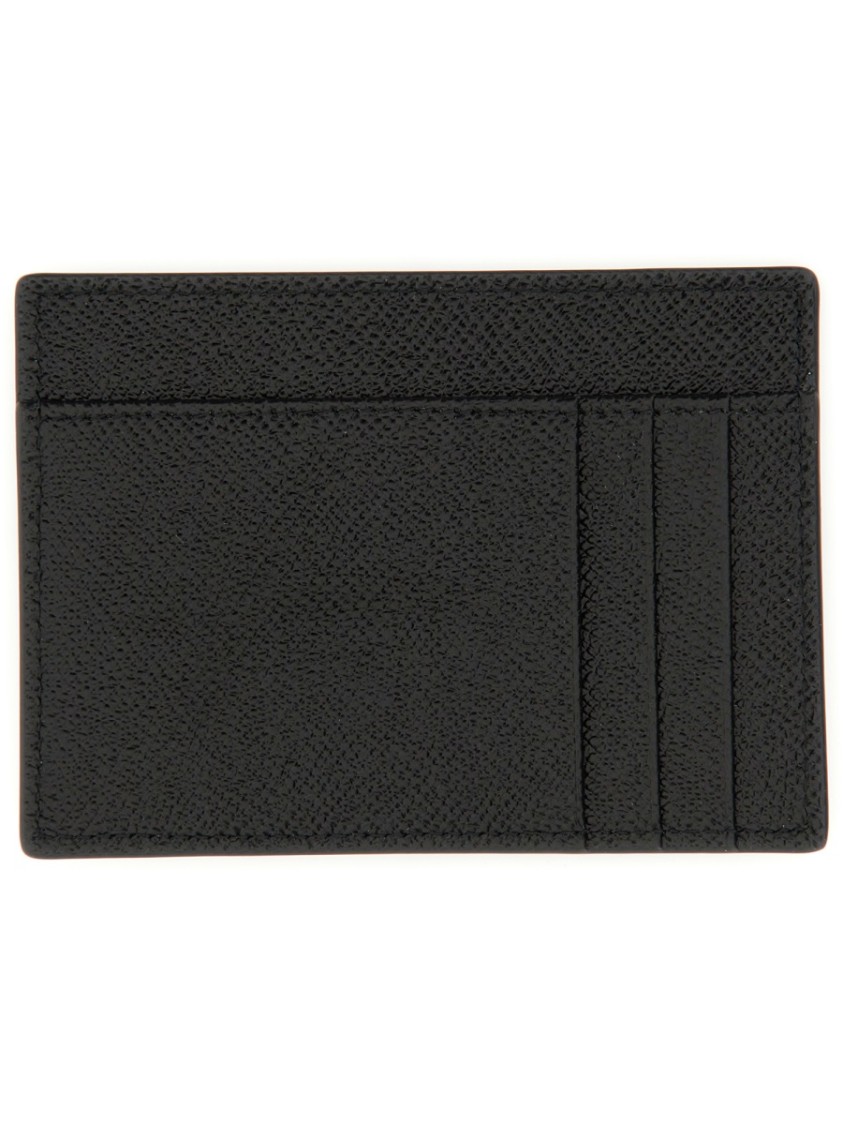 Dolce & Gabbana Black Textured Calf Leather Bi-fold Wallet In Black