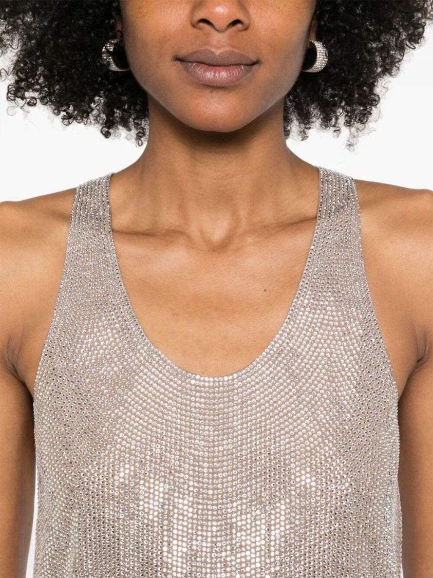 Giuseppe Di Morabito Textured Viscose Tank Top In Neutral
