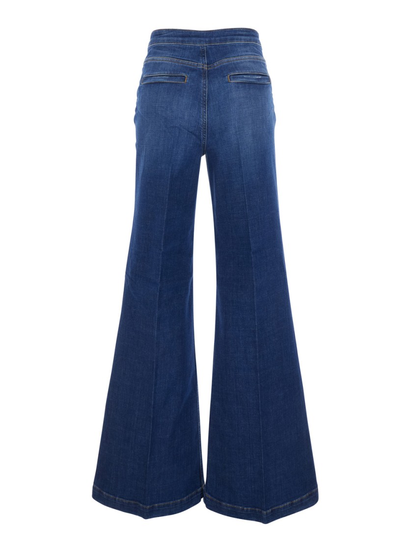 TWINSET TWIN-SET BLUE JEANS WITH FLARE DESIGN