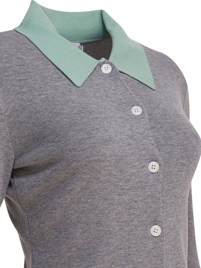 Self-portrait Buttoned Wool Cardigan In Gray