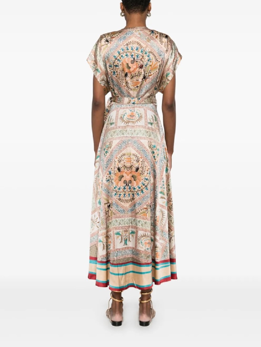 Pierrelouis Mascia Maxi Dress With Wrap Design