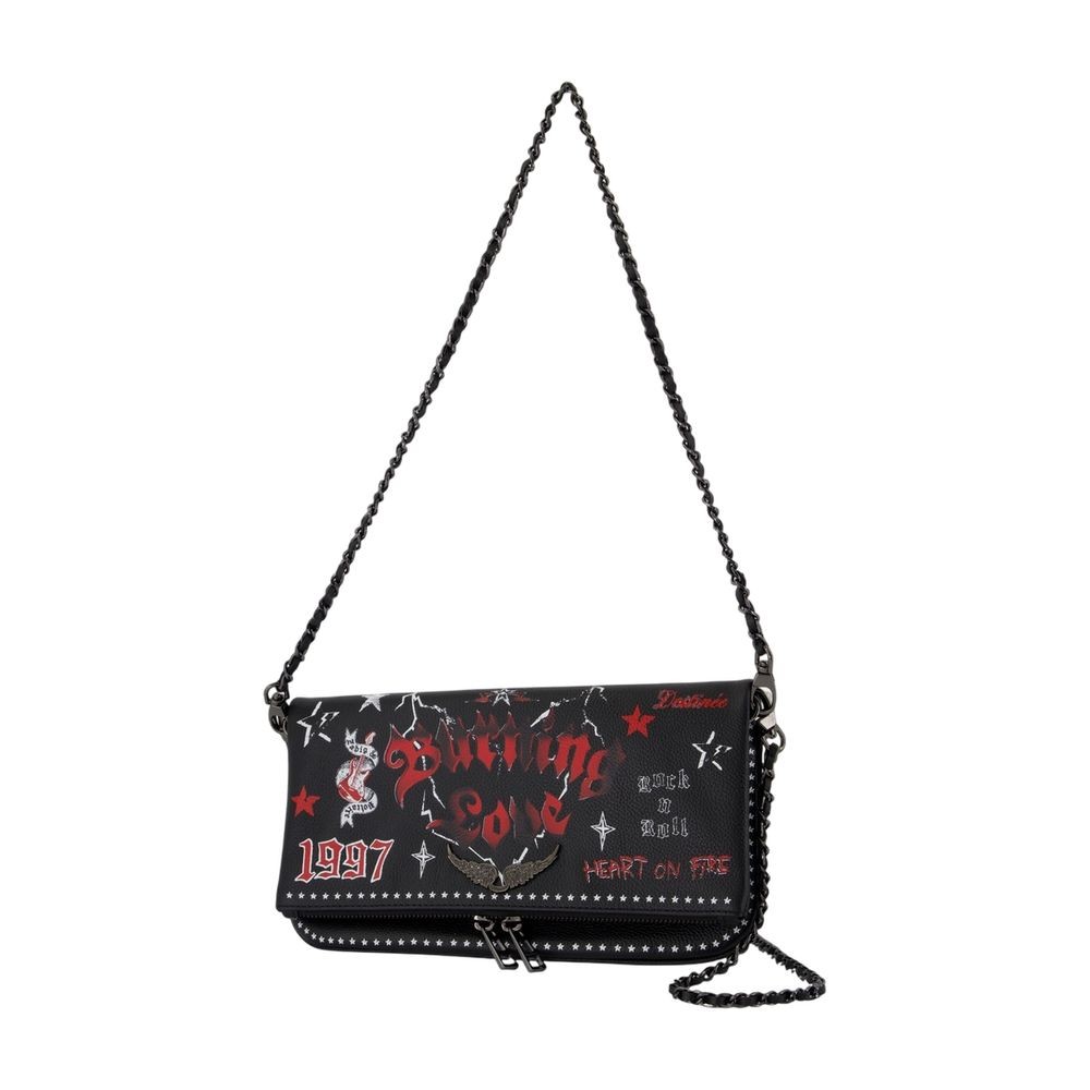 Zadig & Voltaire Rock Wallet On Chain - Leather - Black In Black