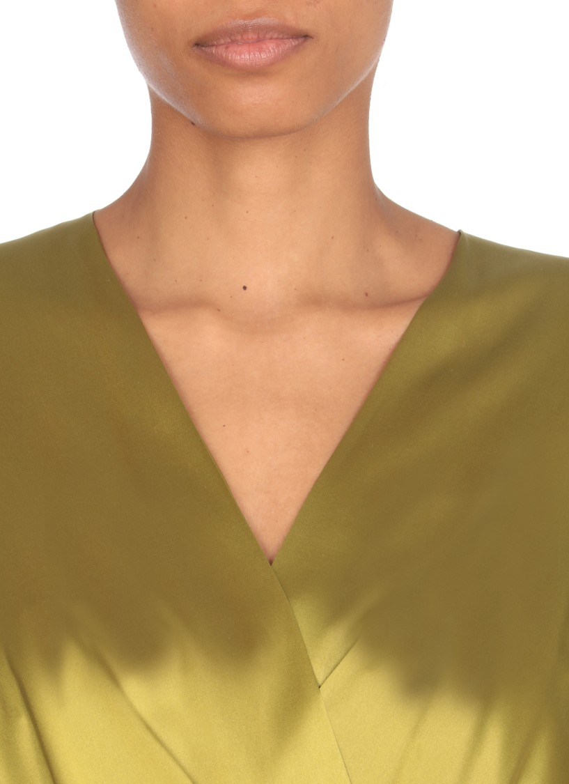 Dries Van Noten Draped Silk-blend Satin Blouse