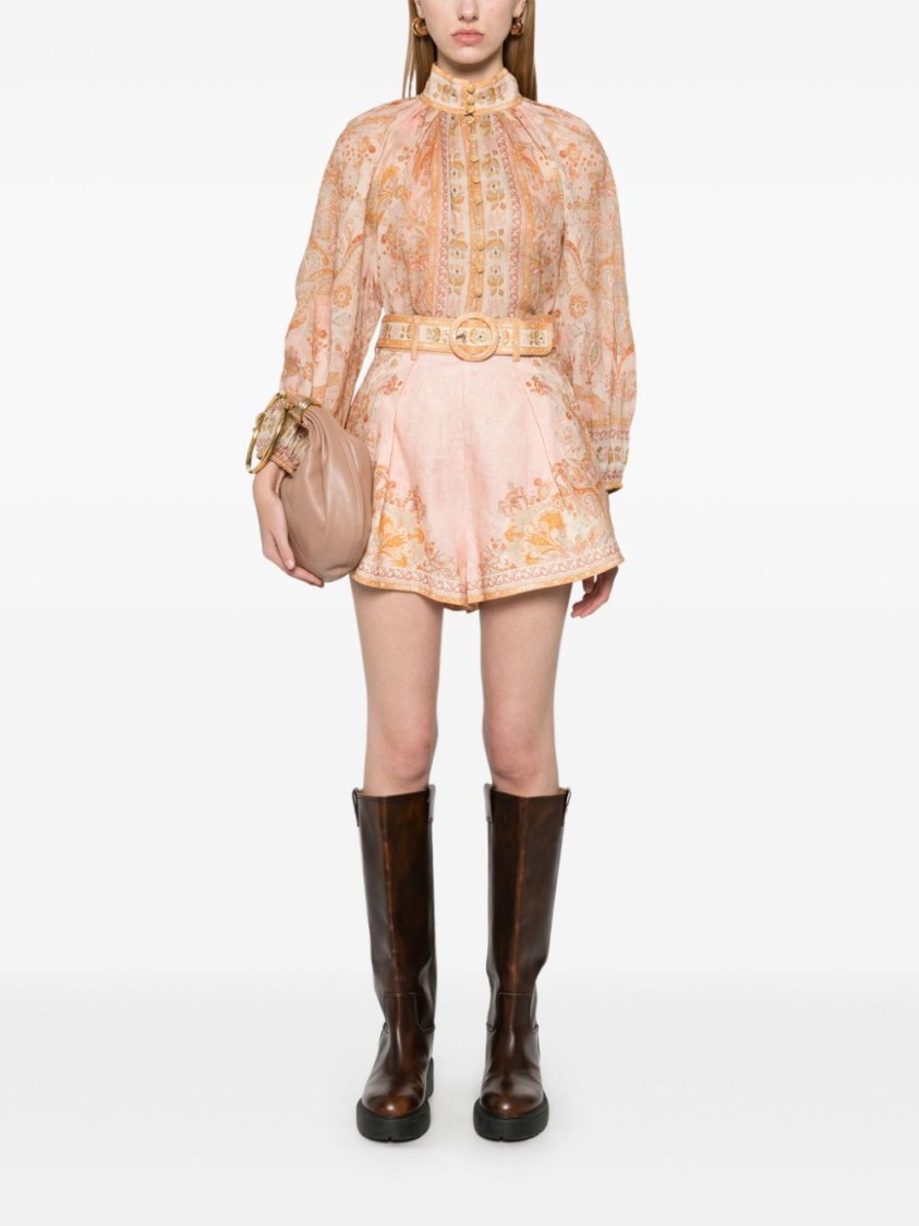 Shop Zimmermann Acacia Shorts In Pink