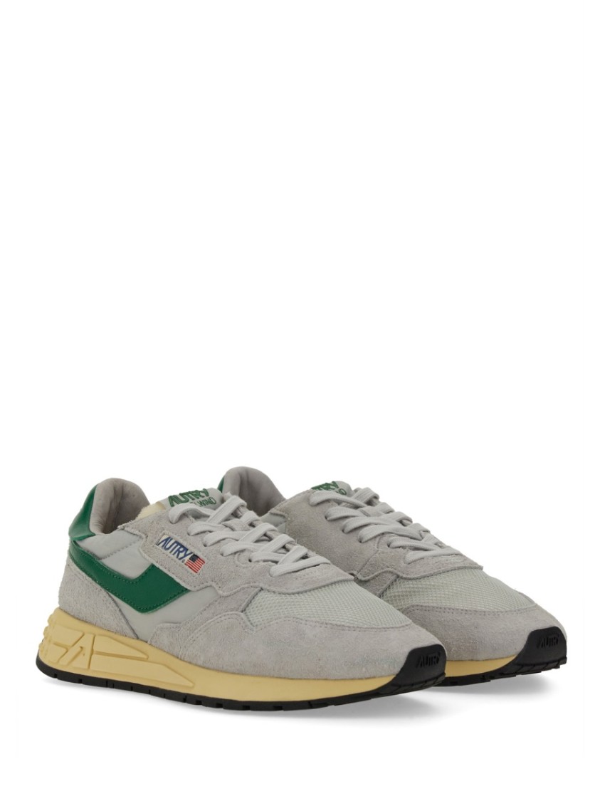 Autry Reelwind Super Vintage Grey Sneakers With Logo Patch On The Tongue And Contrasting Heel In Fabric An In Gray