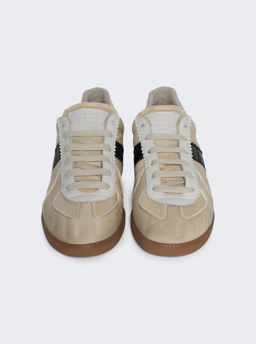 Maison Margiela Replica Leather And Suede-trimmed Twill Sneakers