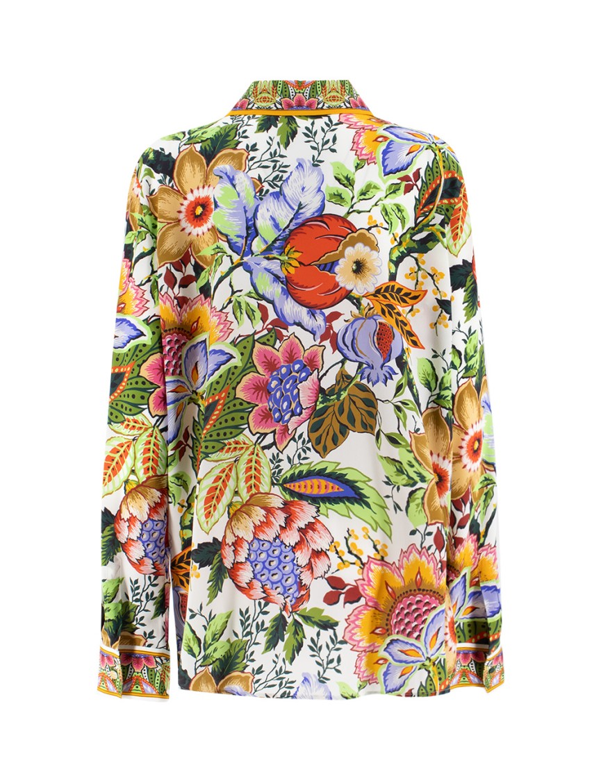 Etro Multi-colored Silk Blouse With Classic Collar