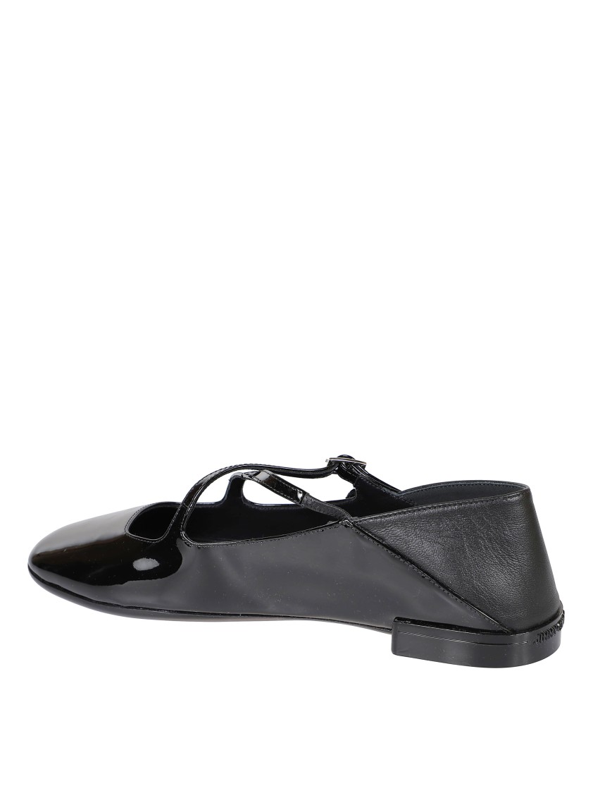 Jimmy Choo Glossy Black Flat Shoes In Black