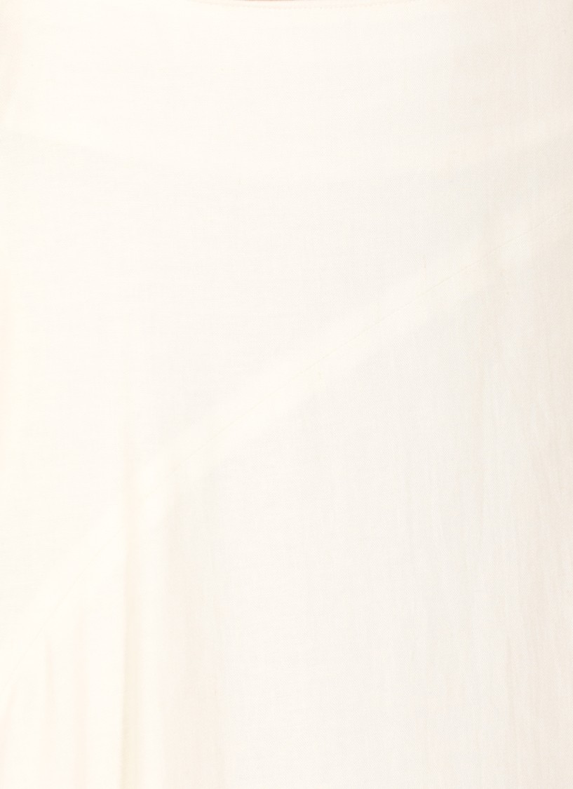 Y's Flowing White Linen Blend Skirt In White