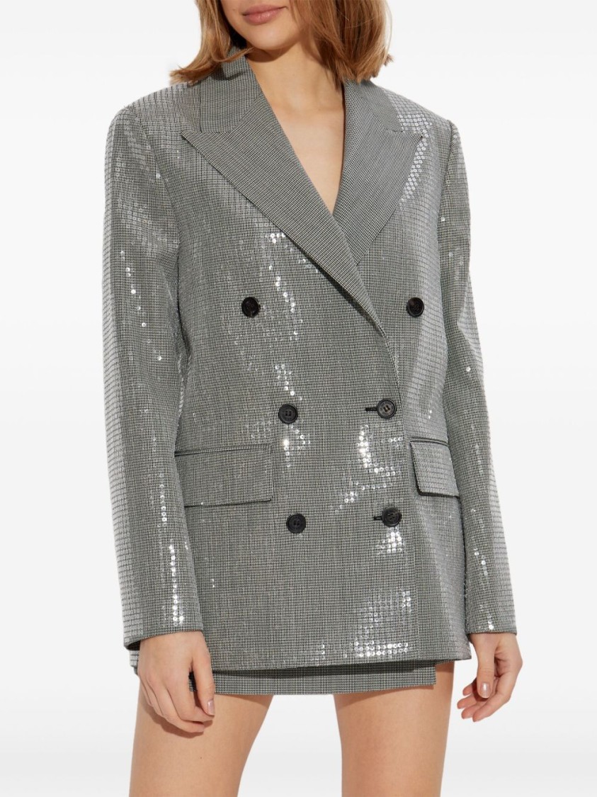 Golden Goose Deluxe Brand Micro Pied De Poule Check Blazer In Grey