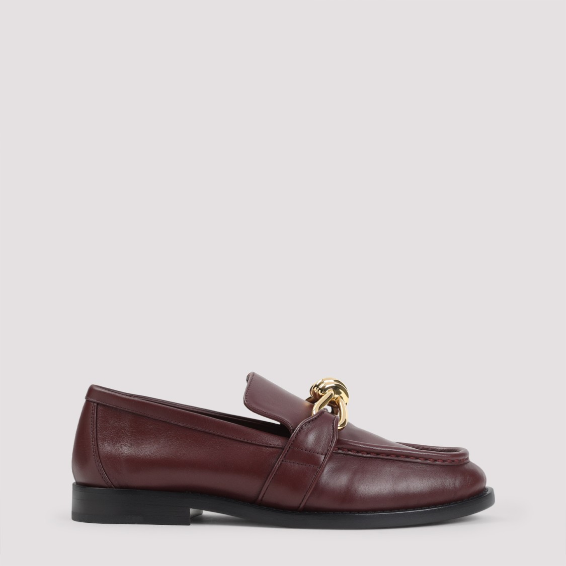 Bottega Veneta Barolo Brown Leather Astair Metallic Knot Loafer In Brown