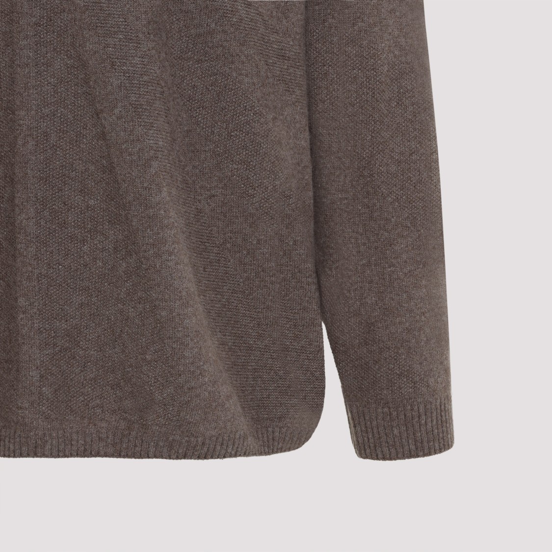 Moncler X Rick Owens Sophisticated Grey Sweatshirt In Virgin Wool And Cashmere Blend In Brown