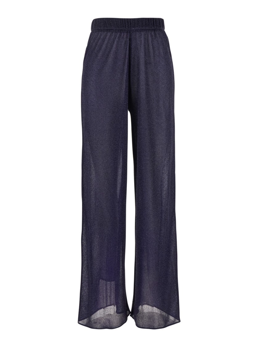 OSEREE OSÉREE LUMIERE' BLUE PANTS WITH ELASTIC WAIST IN TECH FABRIC