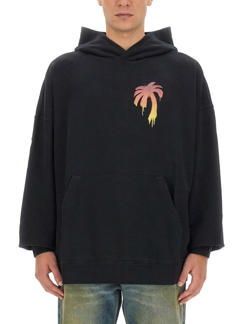 Shop Palm Angels I Love Pa Sweatshirt In Black