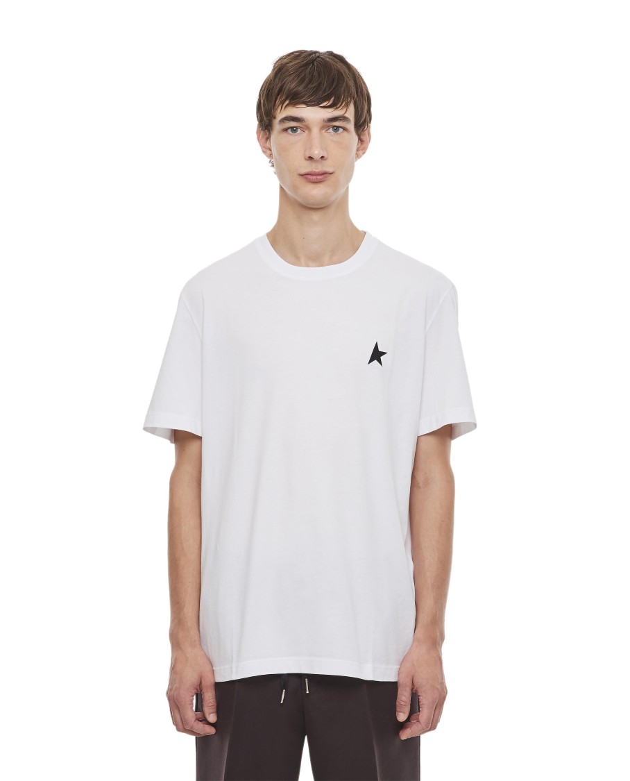 Golden Goose Crewneck T-shirt With Small Star Logo In White