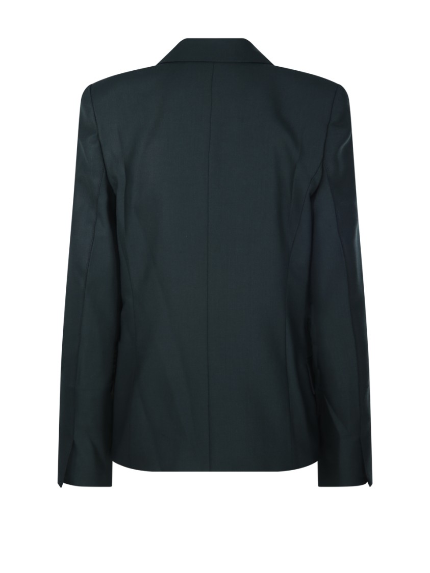 Victoria Beckham Pointed-shoulder Wool Blend Blazer In Green