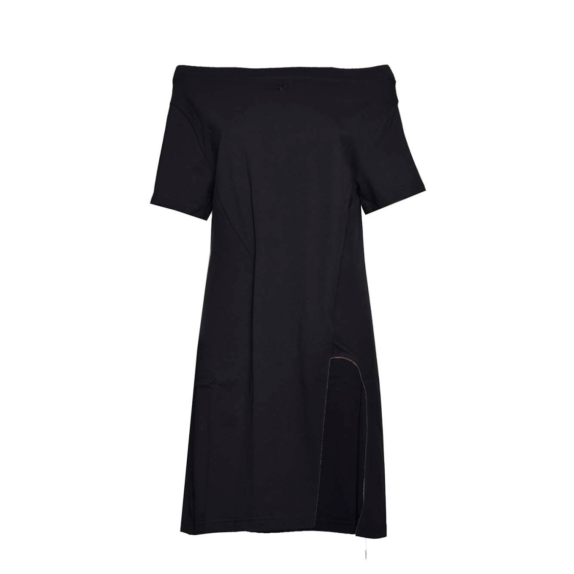 COURRÈGES COURRÈGES BLACK COTTON T-SHIRT DRESS
