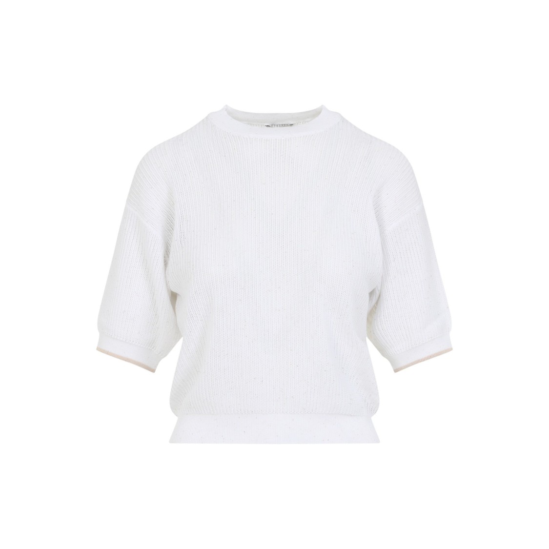 Shop Peserico Textured Knit White Sweater With Relaxed Fit