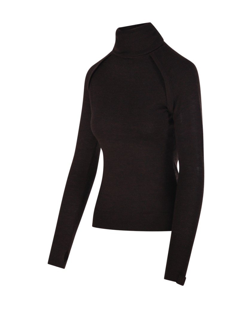 Victoria Beckham Fitted High Neck Top In Soft Merino Wool