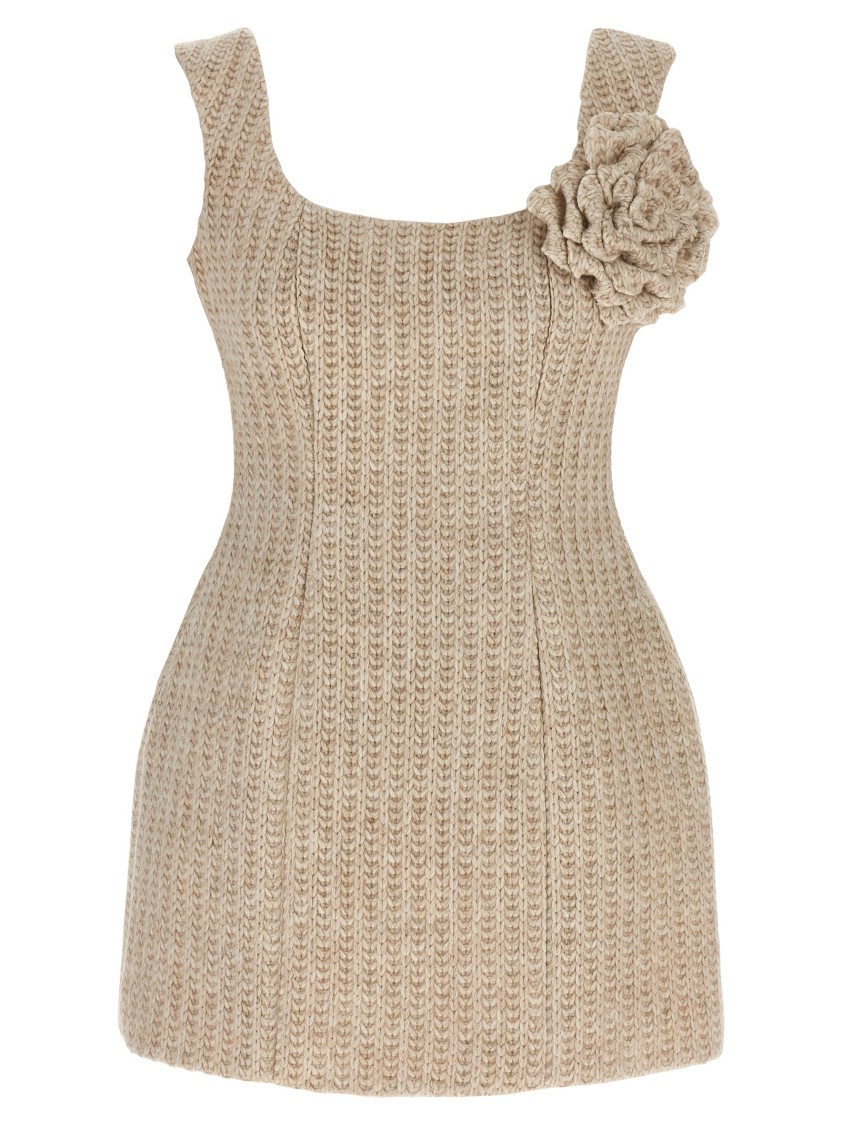 Giuseppe Di Morabito Alpaca Blend Mini Dress With Hourglass Silhouette In Neutral