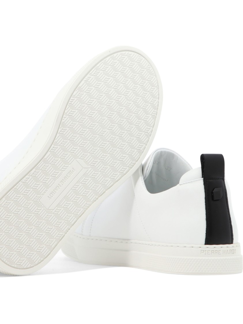 Pierre Hardy White Leather Sneakers In White