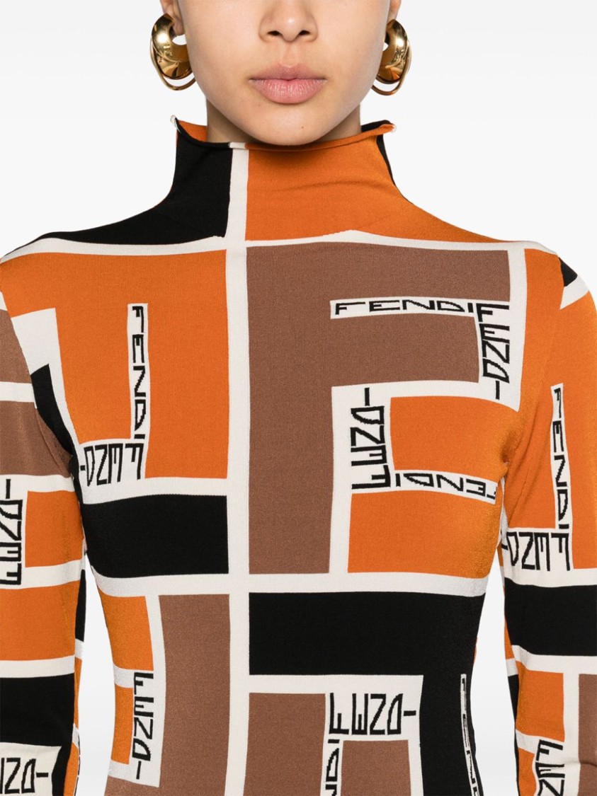 Fendi Lightweight Long-sleeved Knit Top For In Multi