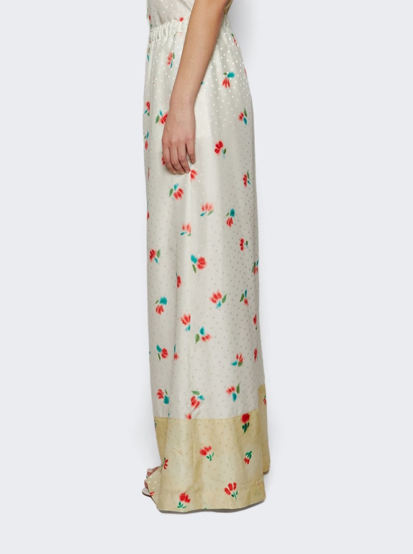 Rosie Assoulin Relaxed Fit Trousers In Tuplid Jacquard With Floral Pattern