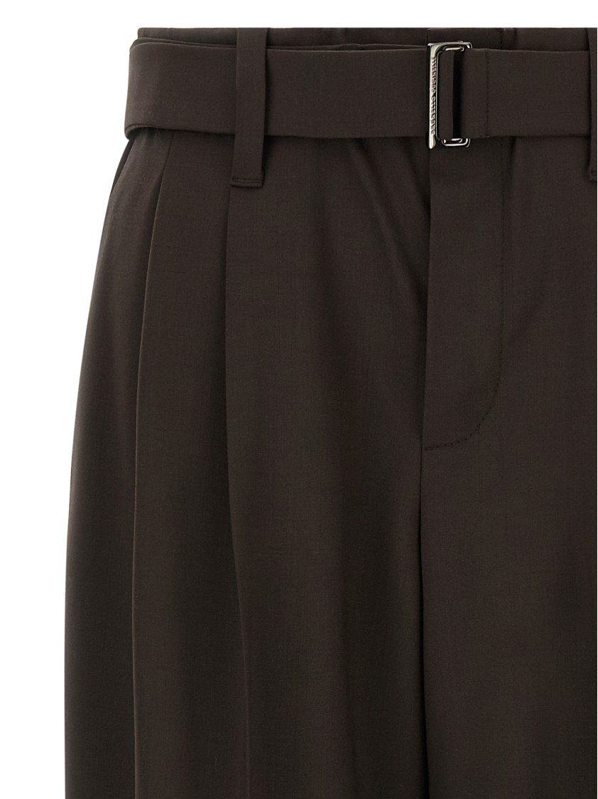 Brunello Cucinelli Baggy Wool Pants In Brown