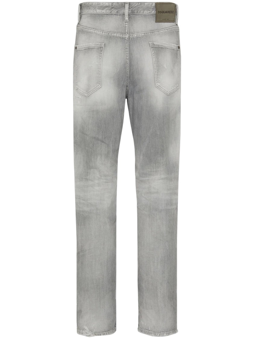 Dsquared2 Relaxed Fit Distressed Denim Jeans In Gray