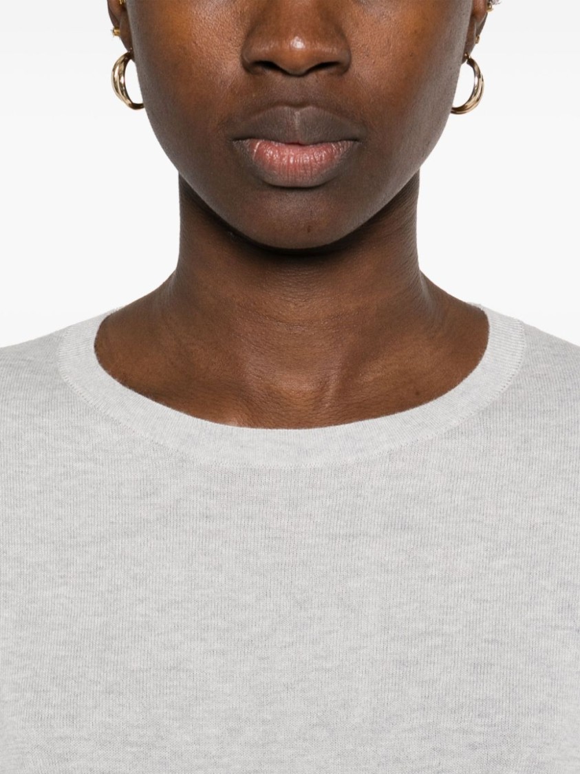 Lisa Yang Light Grey Knit Maurie Sweater In White