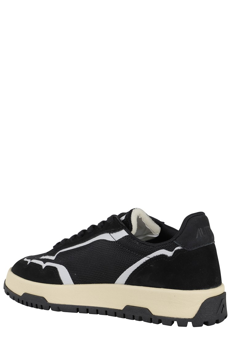 Autry Wildpace Nubuck And Rubber-trimmed Suede And Mesh Sneakers In Black