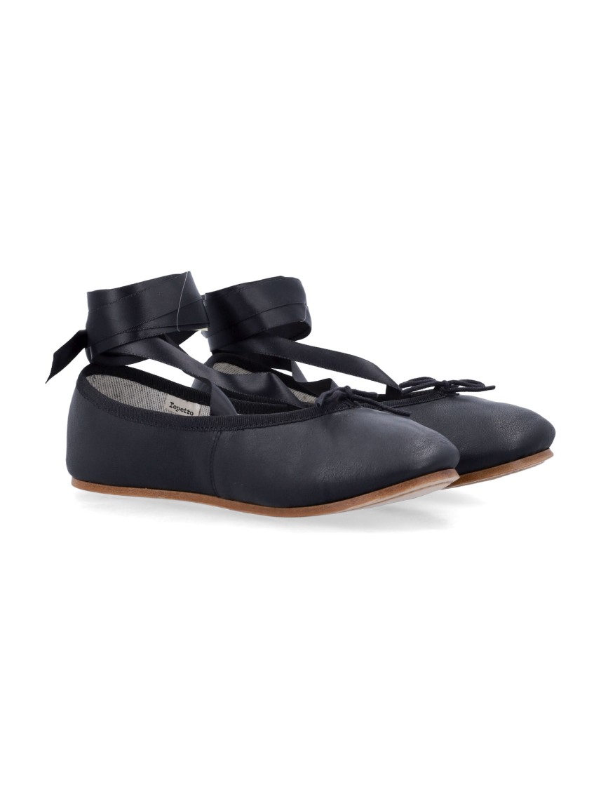 Repetto Sophia Ballet Flats With Satin Ribbons Shoes In Black