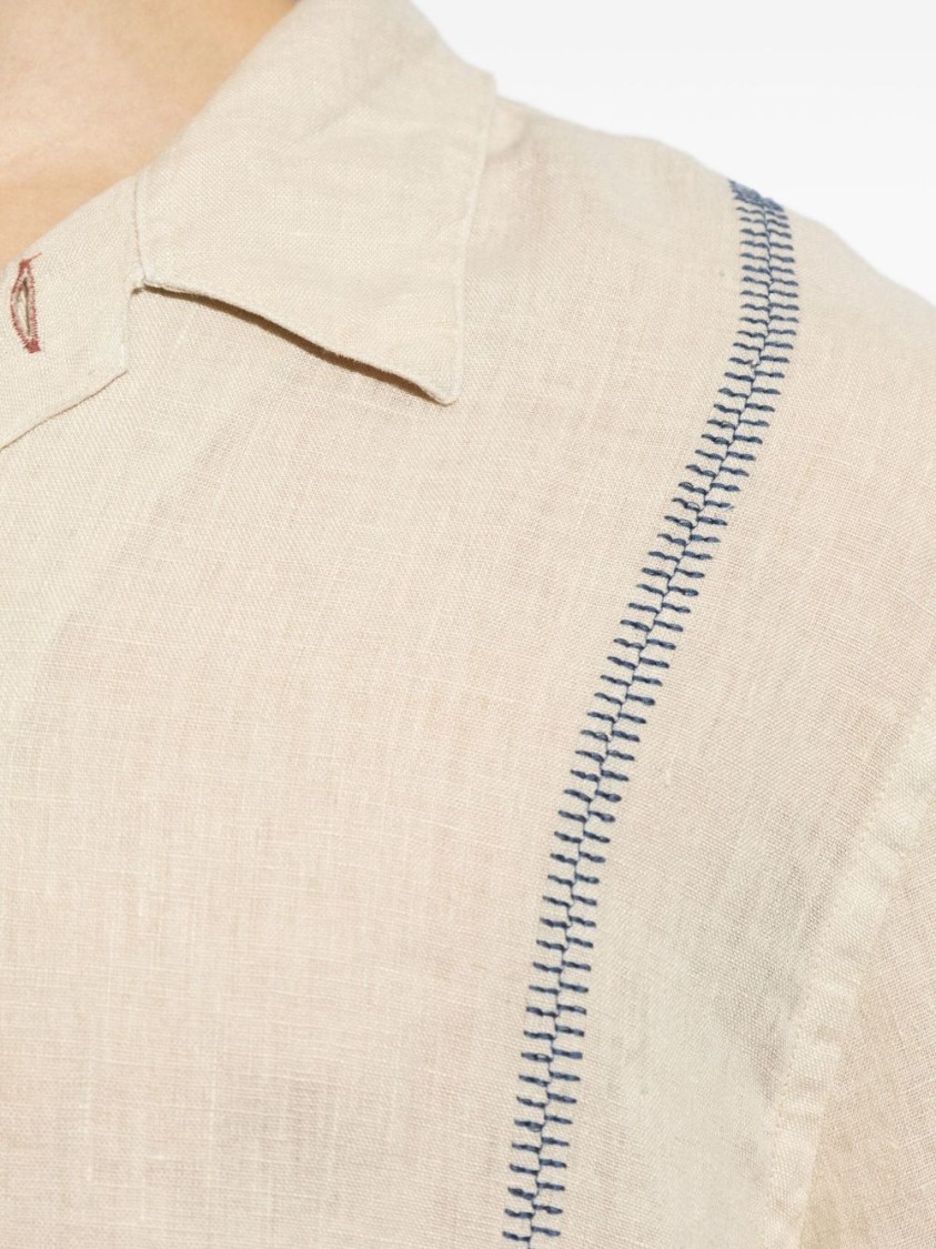 PAUL SMITH PAUL SMITH SHORT-SLEEVED RELAXED FIT LINEN SHIRT