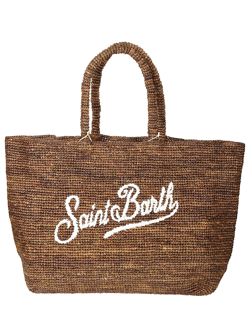 Mc2 Saint Barth Hand-woven Raffia Bag In Brown