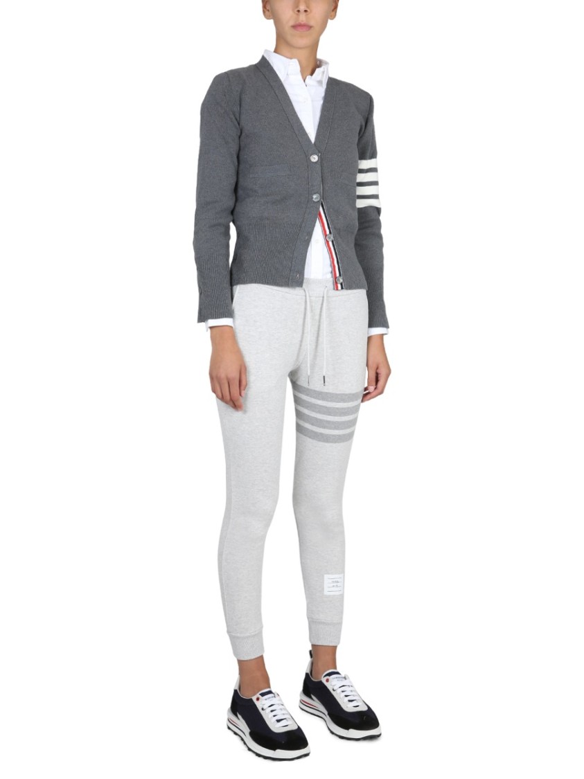 Thom Browne Women Cardigan Con Scollo A V In Gray
