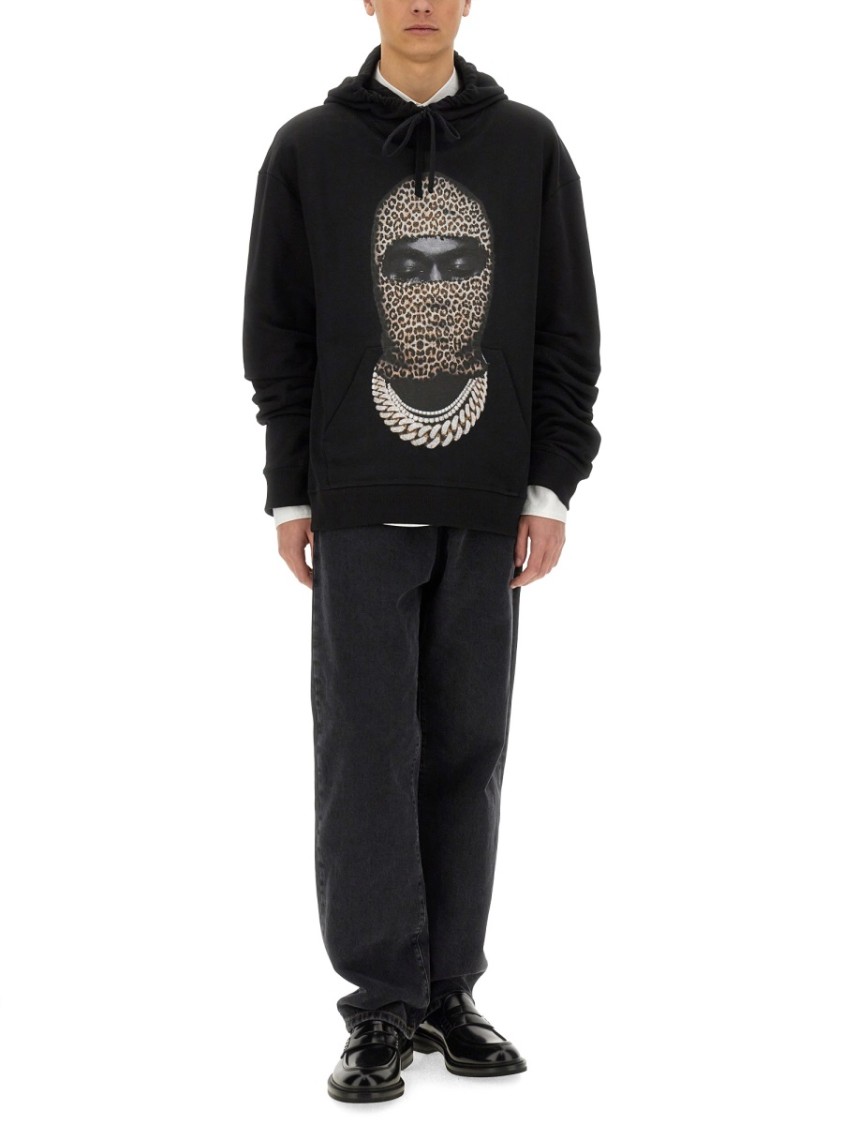 Ih Nom Uh Nit Leopard Mask Print Sweatshirt In Black