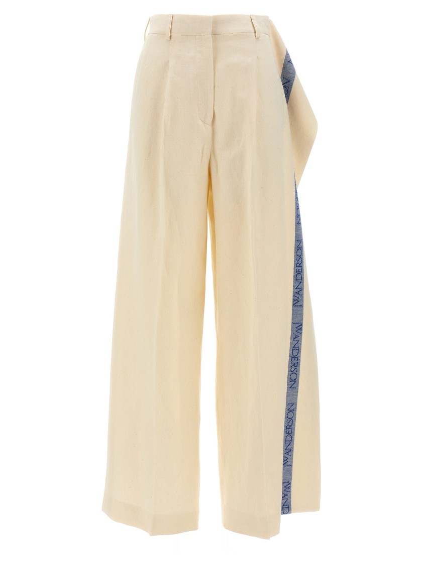 Jw Anderson J. W. Anderson Logo Band Panel Pants In Neutral