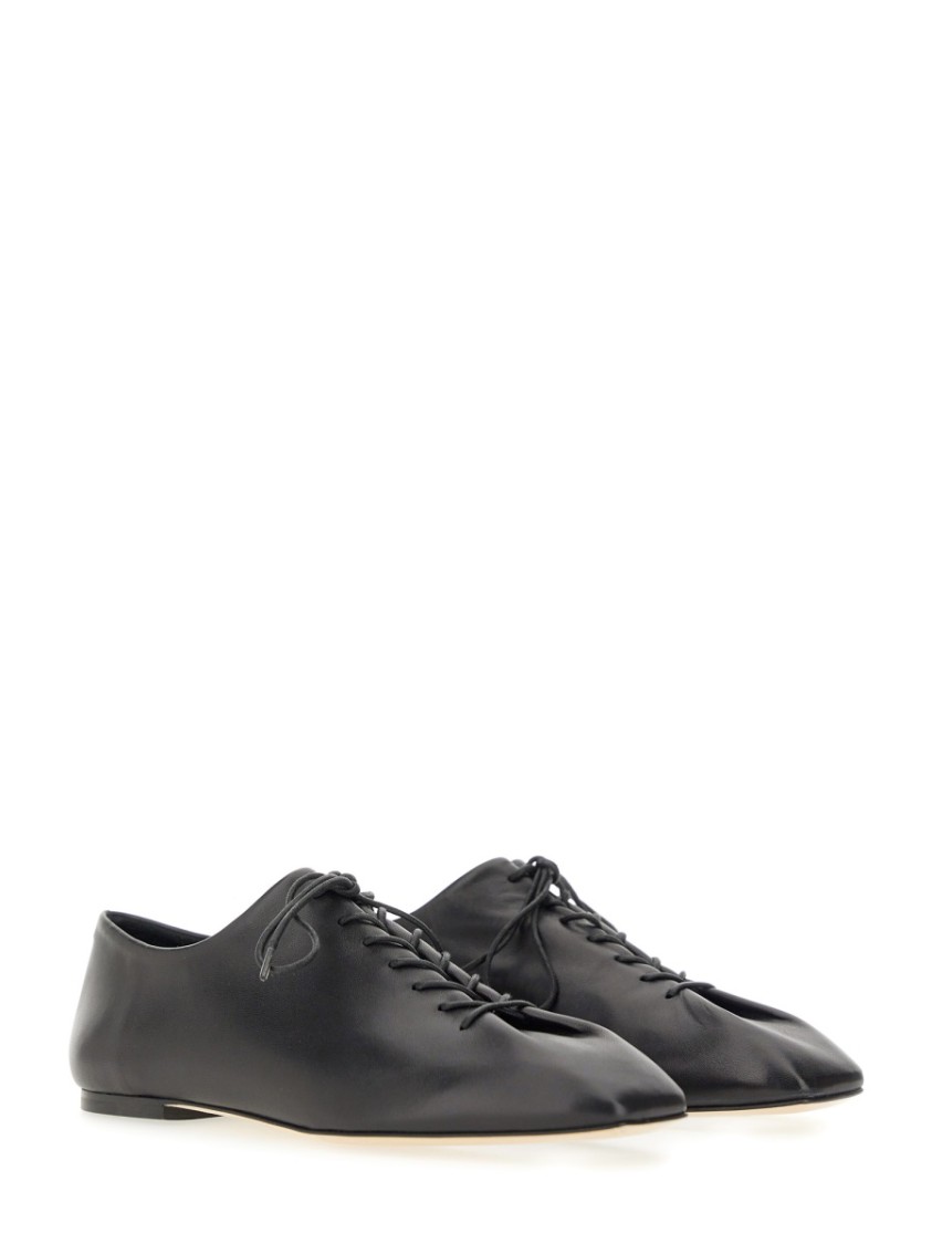 Shop Aeyde Aeydē "isla" Black Lace-up Shoe