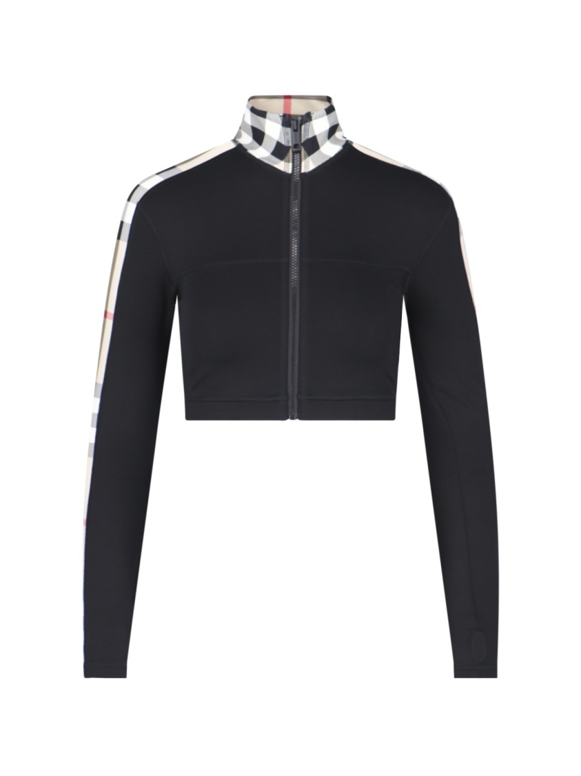 Shop Burberry Cropped Jacket With High Collar