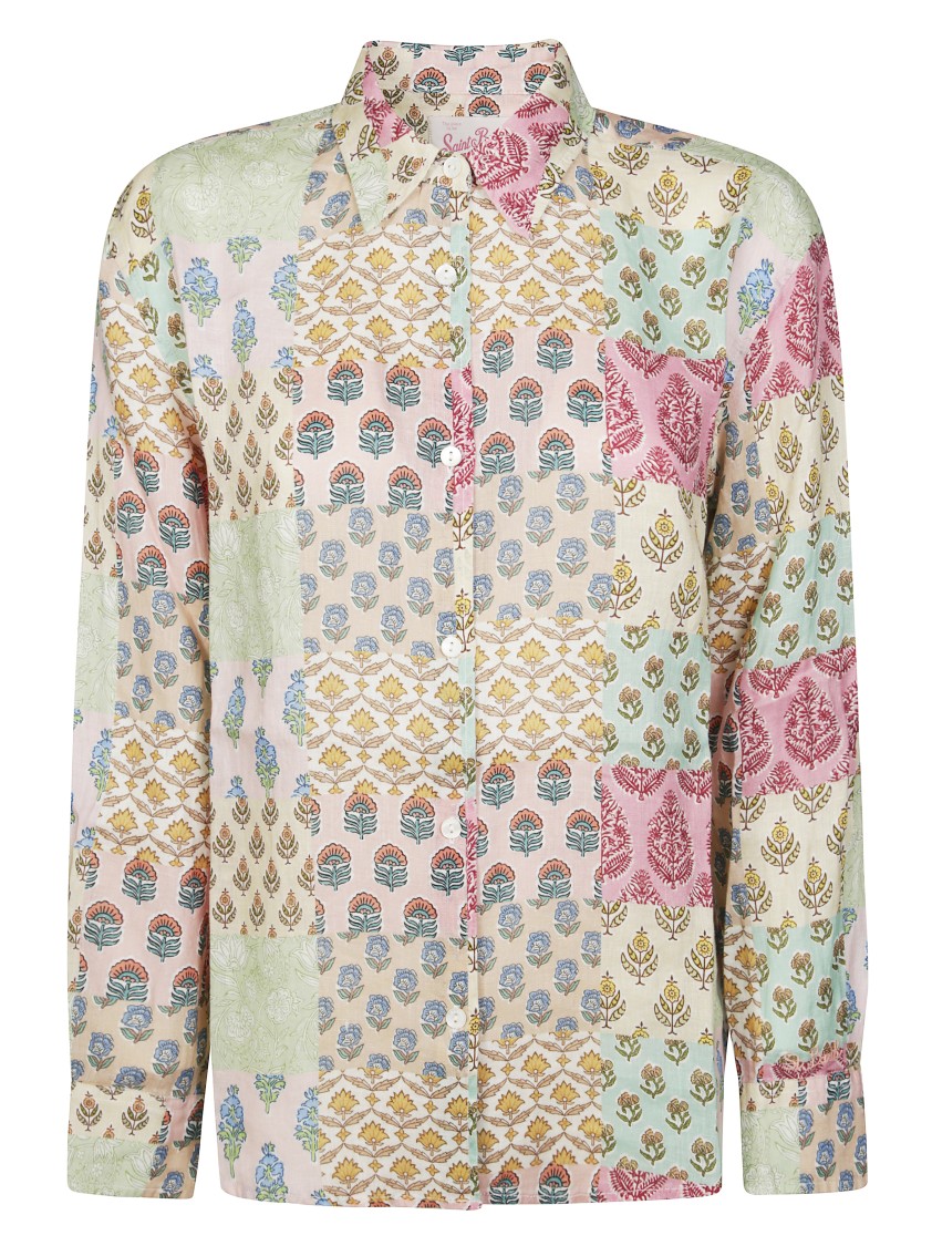 Mc2 Saint Barth Patchwork Floral And Geometric Design Shirt In Multi