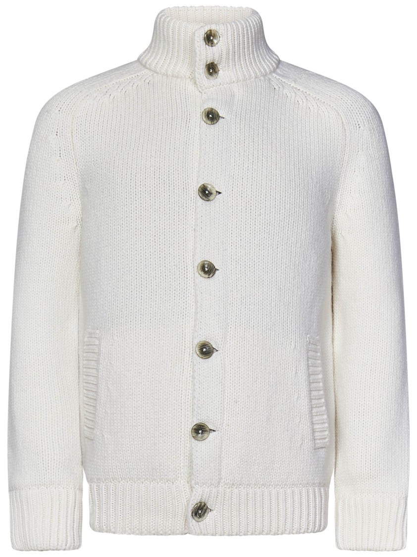 Herno White Wool Knitwear In White