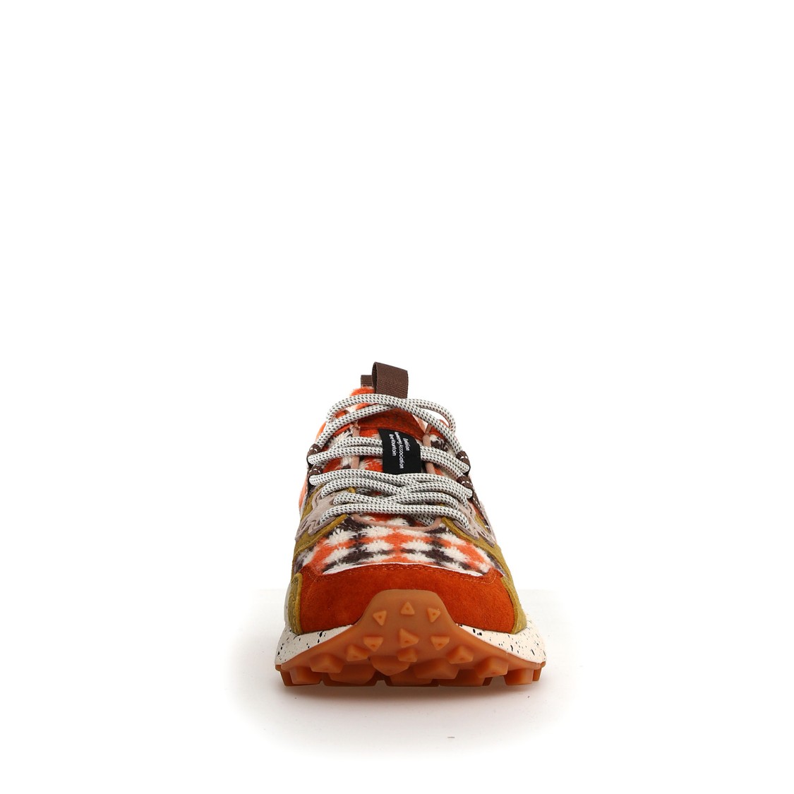 Flower Mountain Yamano 3 Sneakers In Burnt Suede With Orange Accents In Multicolor