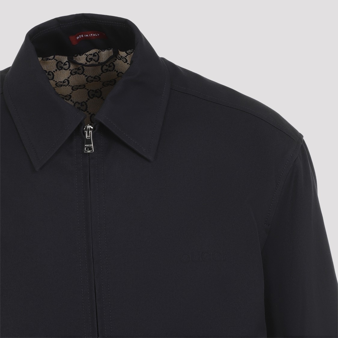 Gucci Ink Blue Cotton Spw Blouson Bomber Jacket | THE LIST
