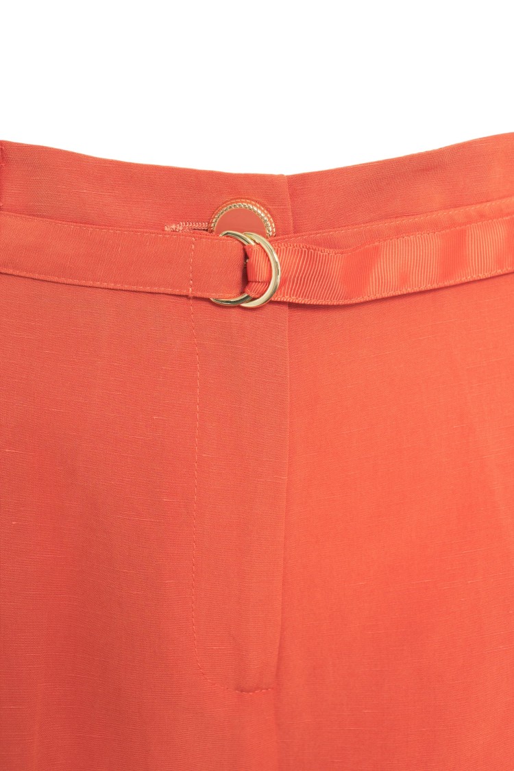 LIU •JO LIU JO HIGH-WAISTED LINEN BLEND PANTS WITH WIDE LEG